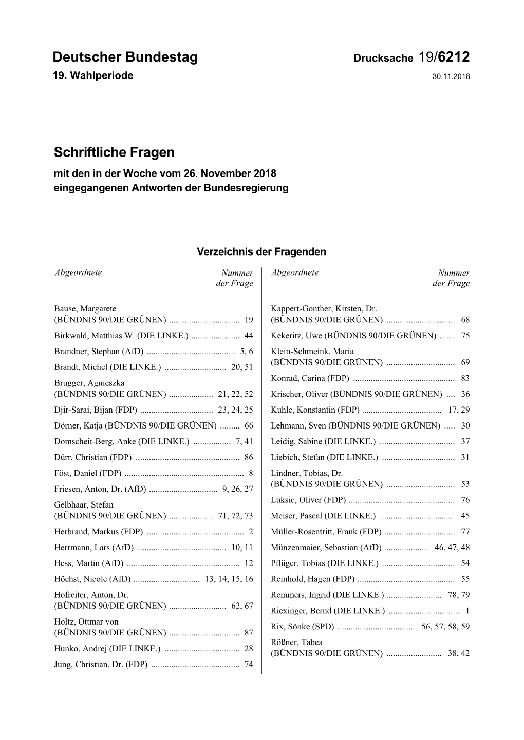 Drucksache 19/6212 19