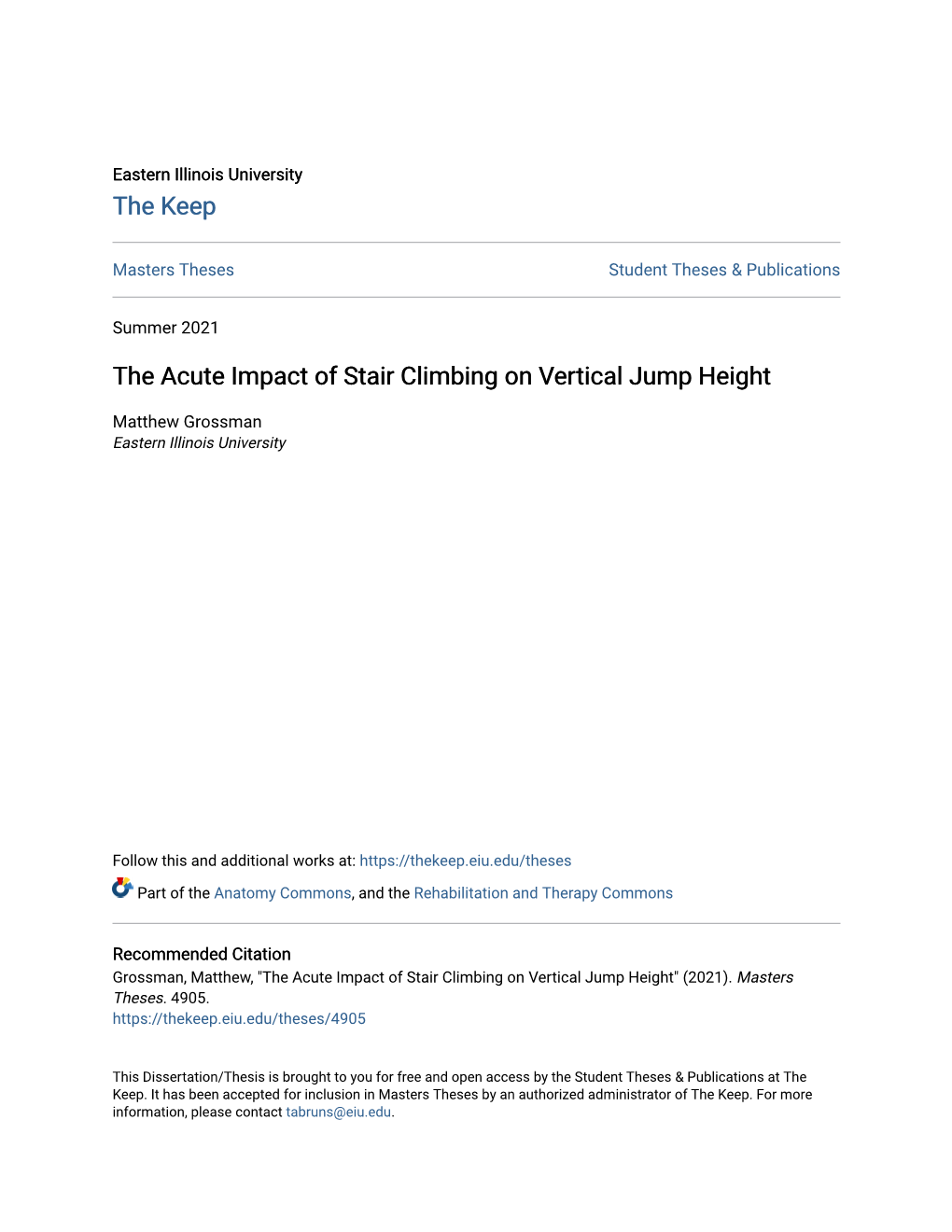 The Acute Impact of Stair Climbing on Vertical Jump Height
