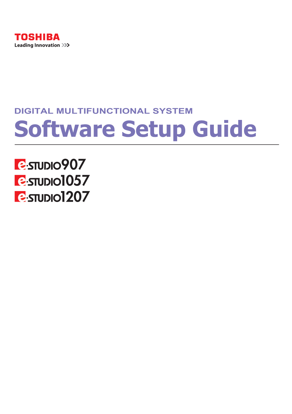 Software Setup Guide Thank You for Purchasing This Product