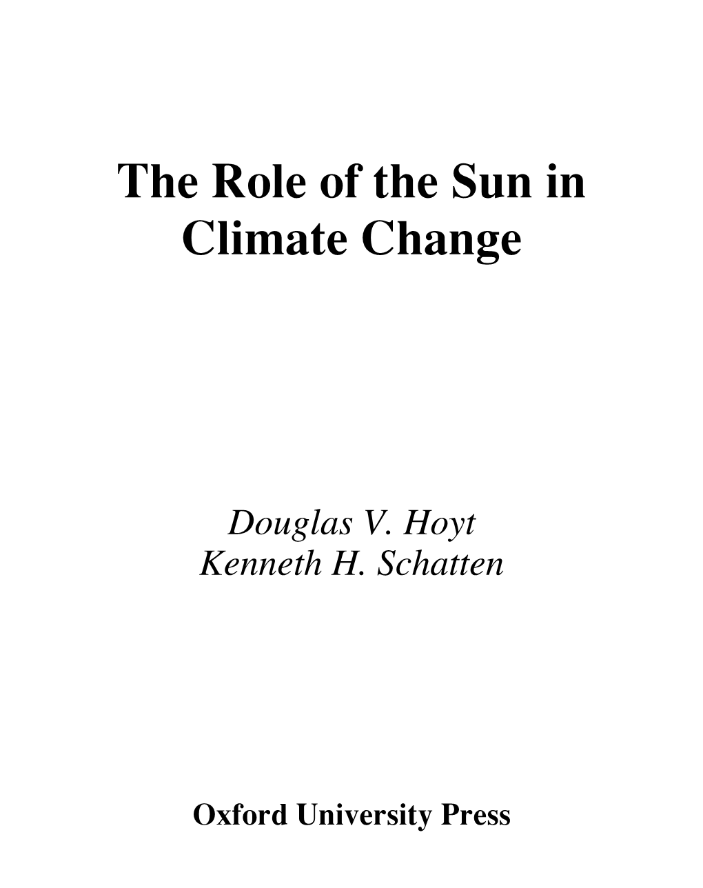 The Role of the Sun in Climate Change