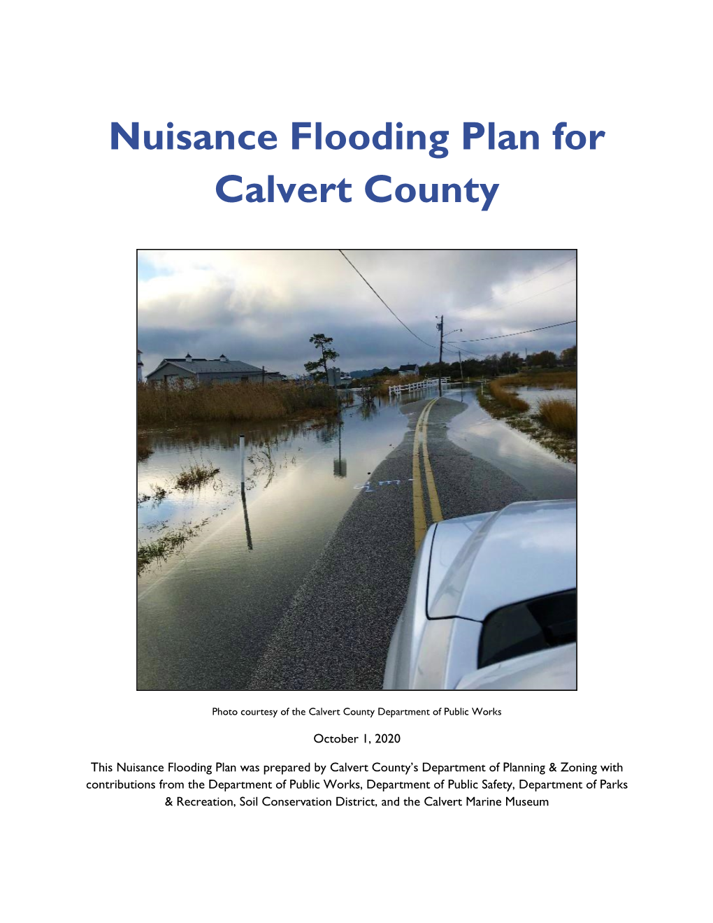 Nuisance Flooding Plan for Calvert County