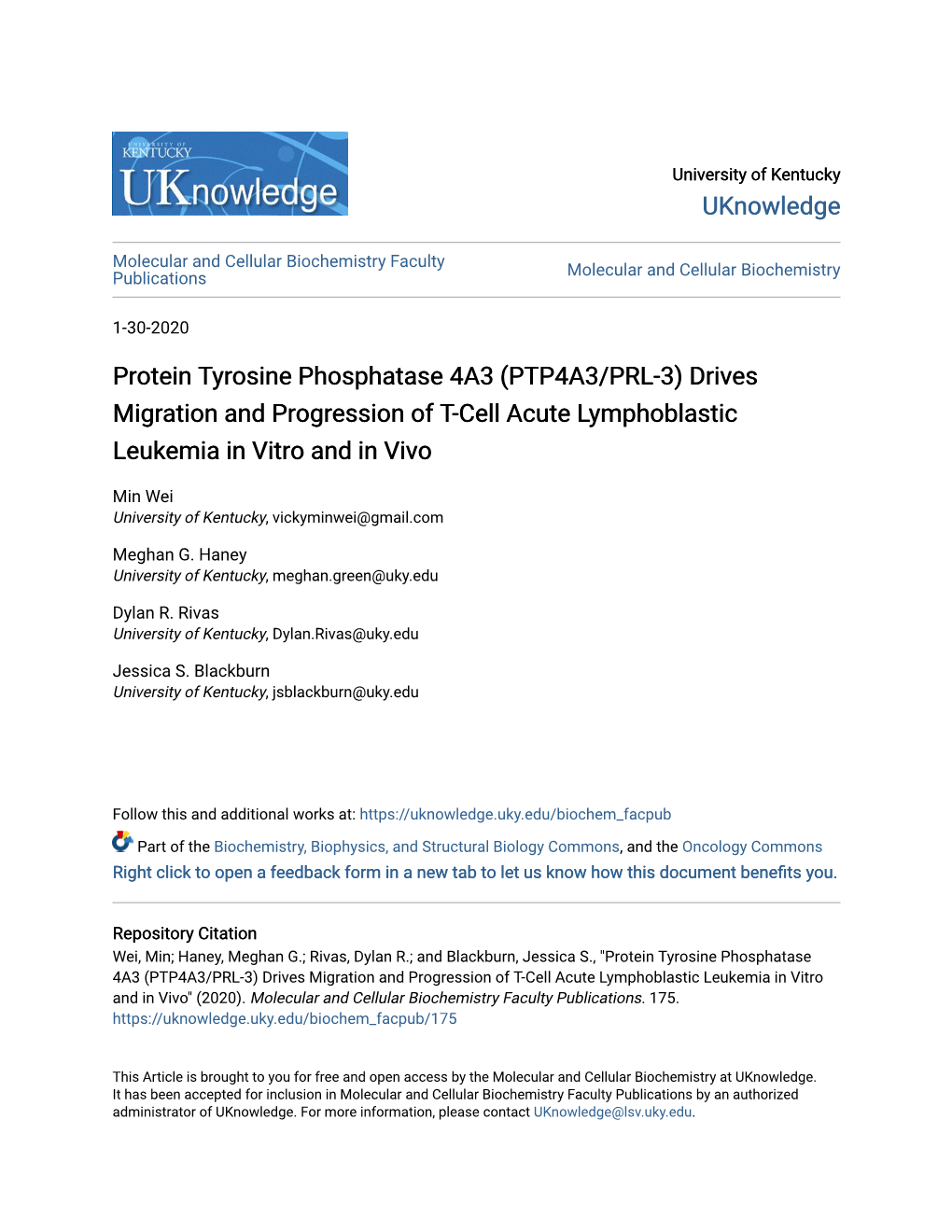 Protein Tyrosine Phosphatase 4A3 (PTP4A3/PRL-3) Drives Migration and Progression of T-Cell Acute Lymphoblastic Leukemia in Vitro and in Vivo