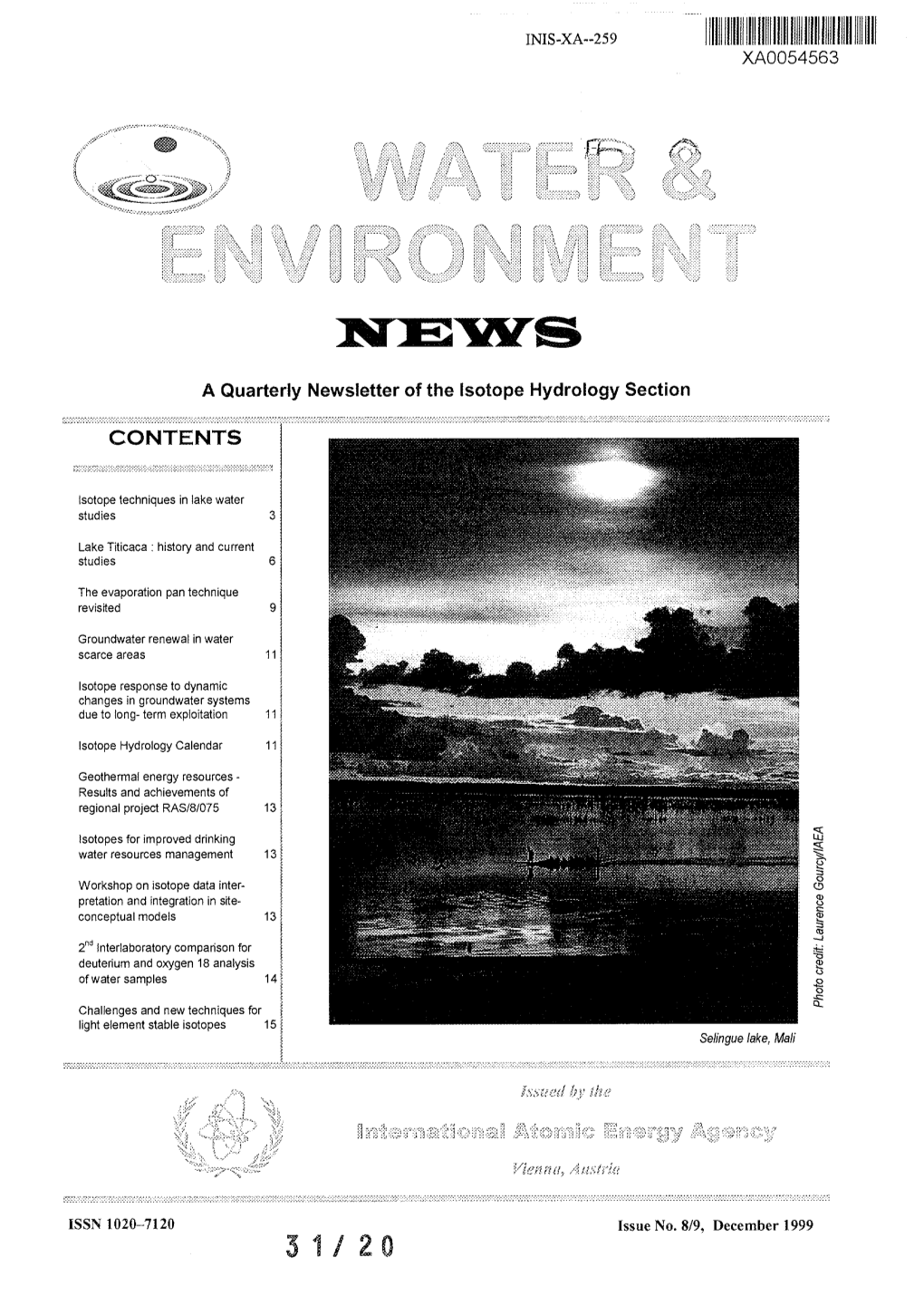 A Quarterly Newsletter of the Isotope Hydrology Section