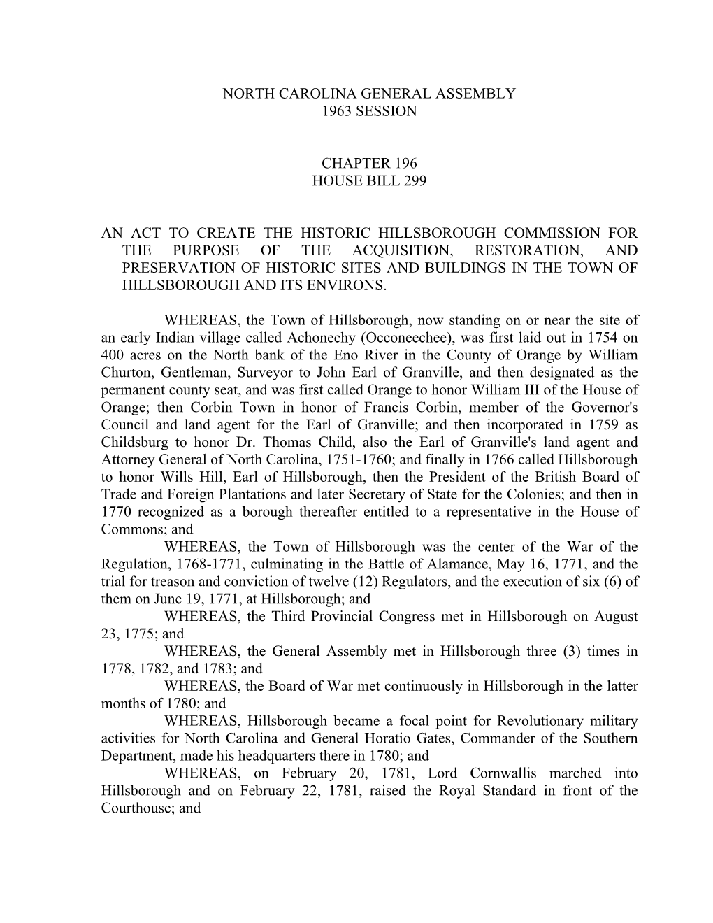 North Carolina General Assembly 1963 Session