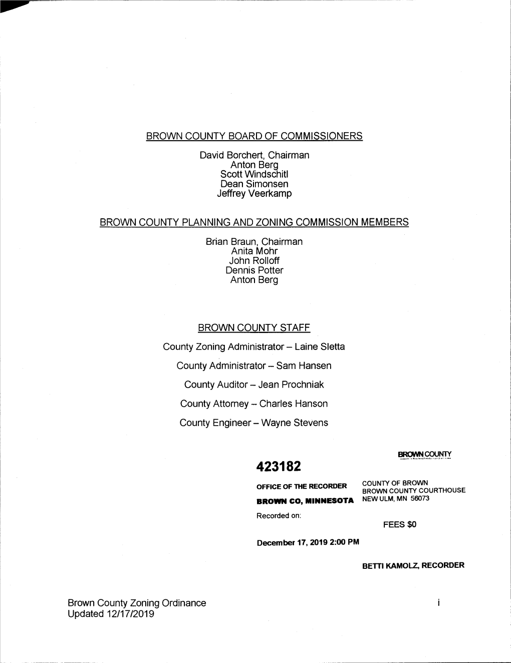 Zoning Ordinance Updated 12/ 17/ 2019