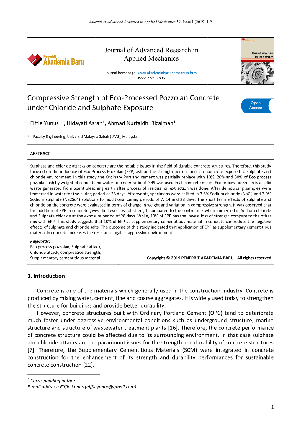 Compressive Strength of Eco-Processed Pozzolan Concrete Open Access Under Chloride and Sulphate Exposure