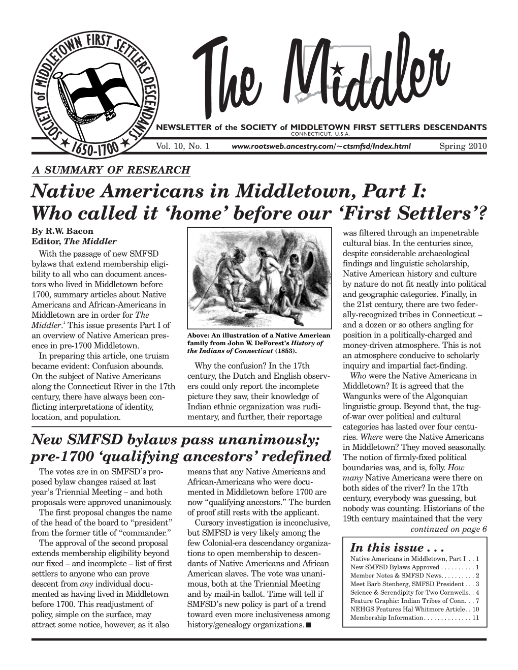 Native Americans in Middletown, Part I: Who Called It ‘Home’ Before Our ‘First Settlers’? by R.W