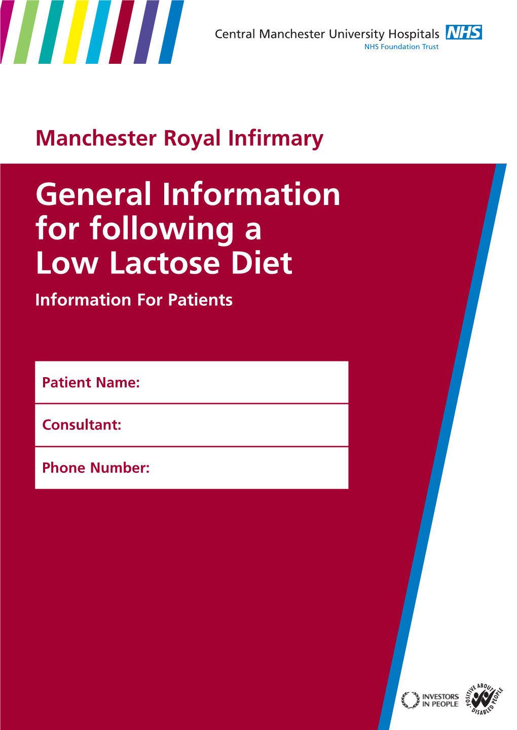 General Information for Following a Low Lactose Diet Information for Patients