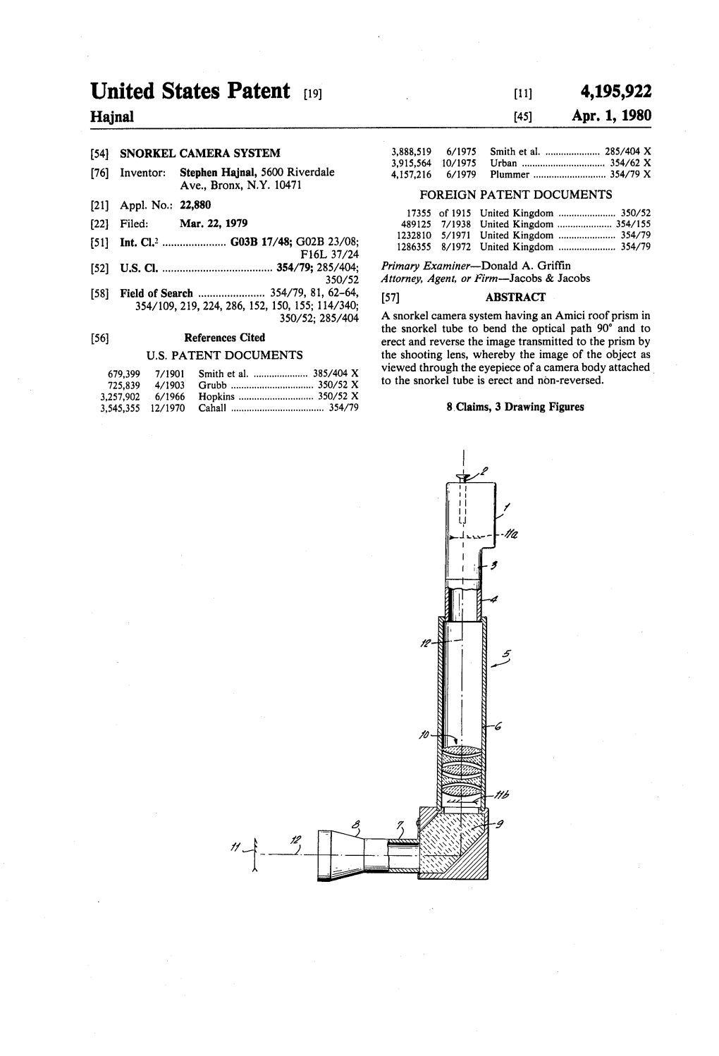 United States Patent (19) (11) 4,195,922 Hajnal (45) Apr