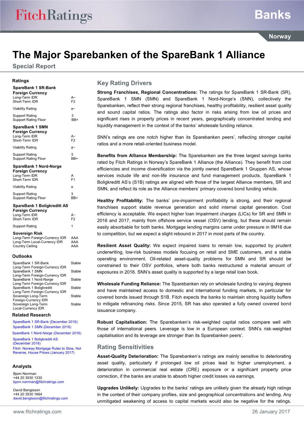 The Major Sparebanken of the Sparebank 1 Alliance Special Report