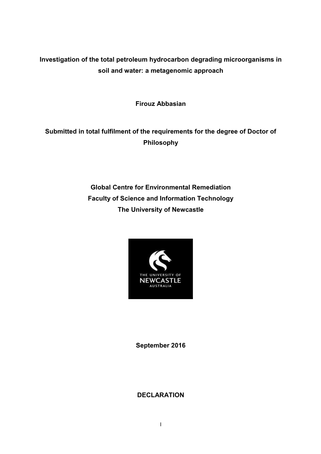 Investigation of the Total Petroleum Hydrocarbon Degrading Microorganisms in Soil and Water: a Metagenomic Approach