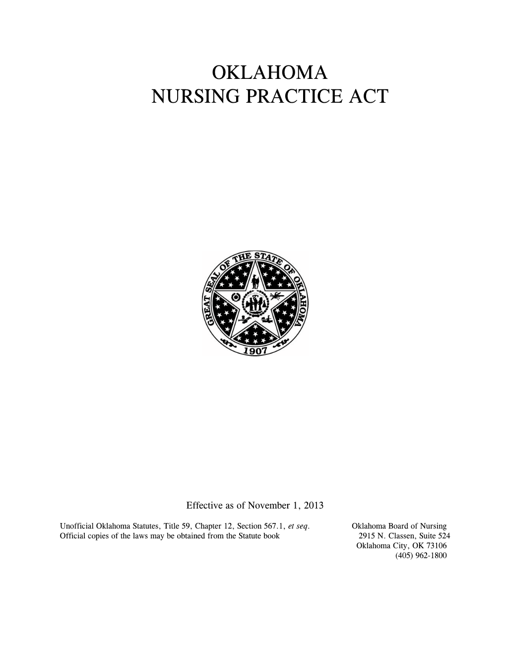 Oklahoma Nursing Practice Act