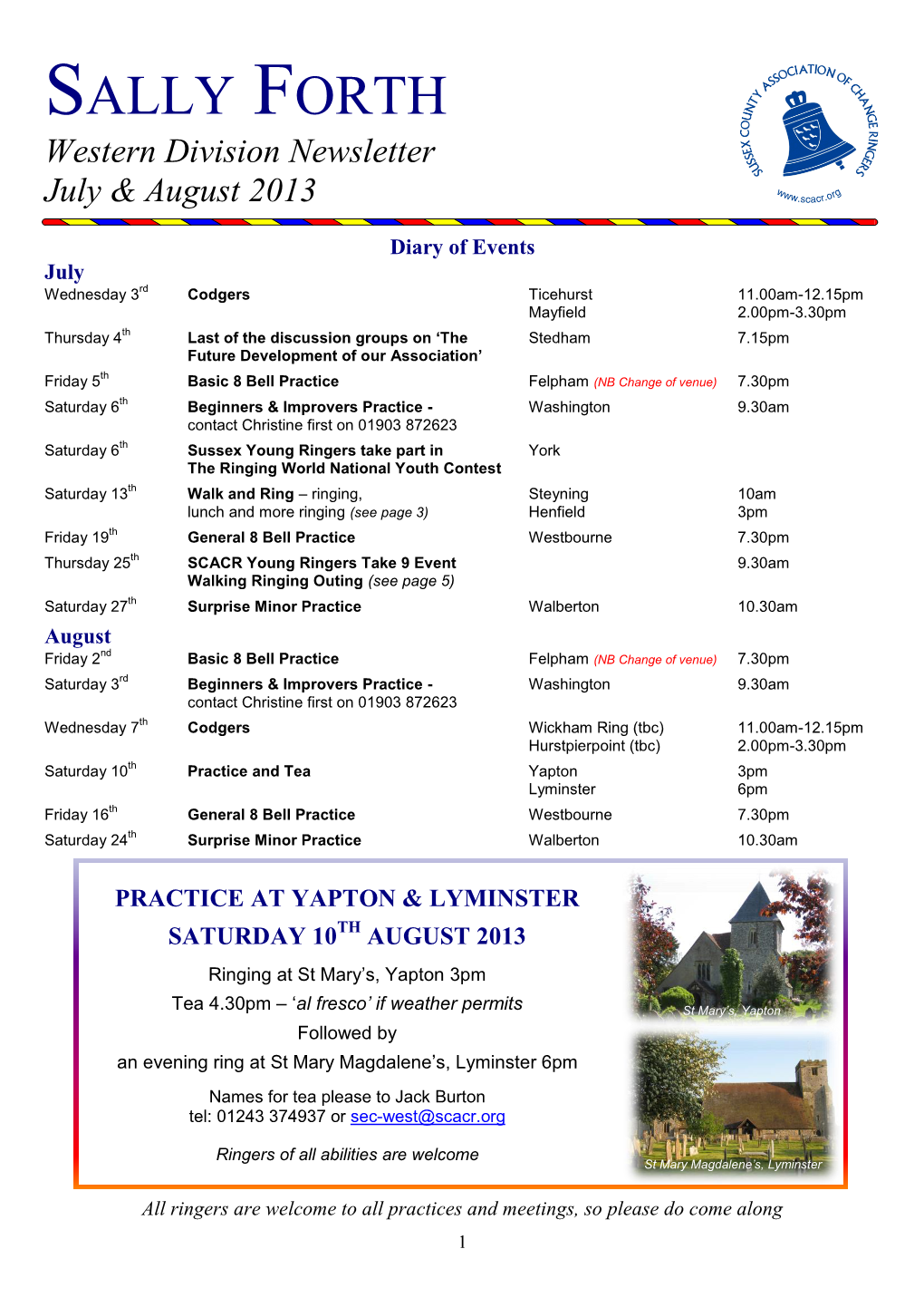 SALLY FORTH Western Division Newsletter July & August 2013
