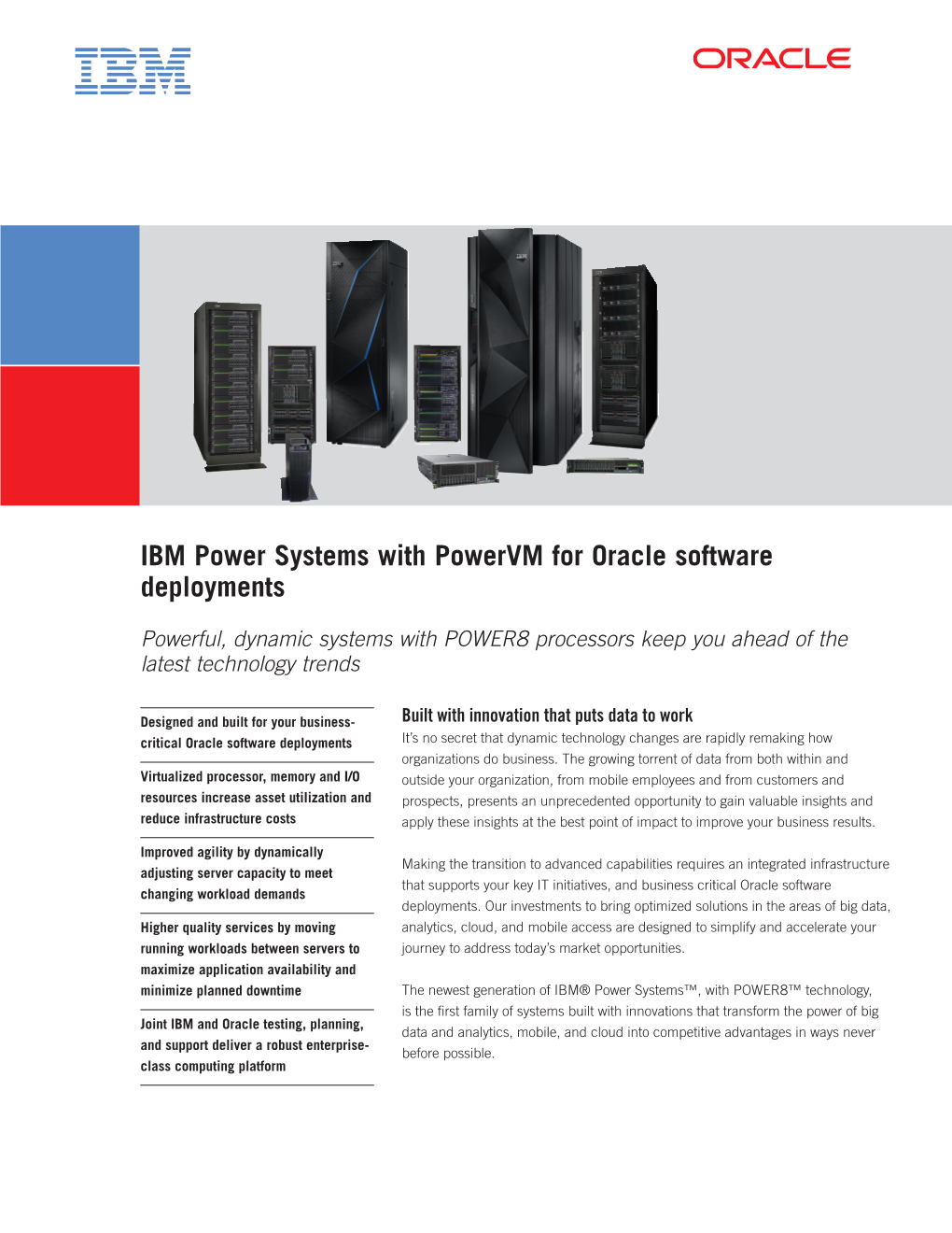 IBM Power Systems with Powervm for Oracle Software Deployments