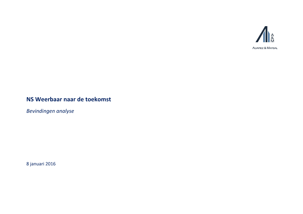 Bijlage NS Weerbaar Naar De Toekomst. Bevindingen Analyse