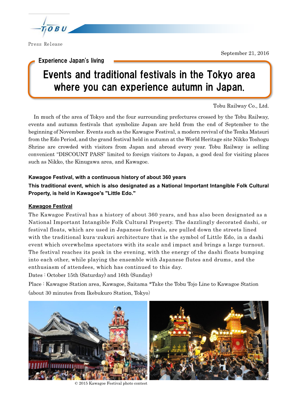 Events and Traditional Festivals in the Tokyo Area Where You Can