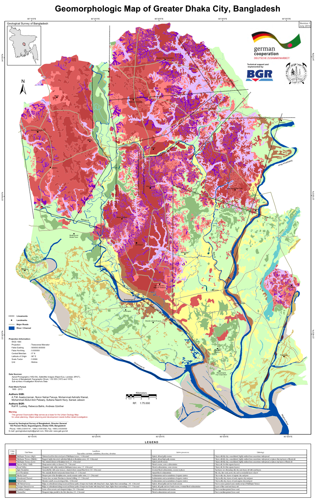 Geomorphologic Map of Greater Dhaka City, Bangladesh