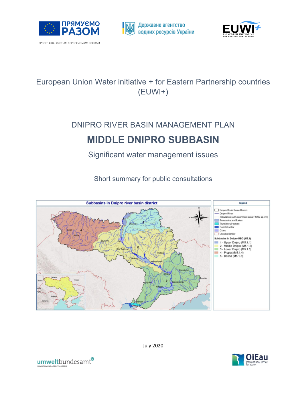 MIDDLE DNIPRO SUBBASIN Significant Water Management Issues