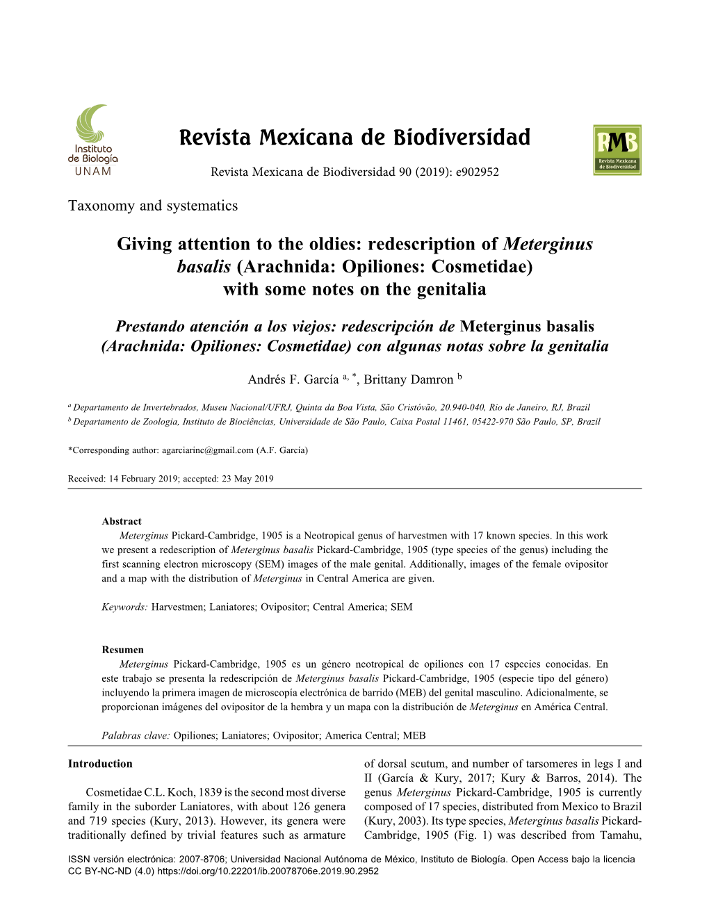 Revista Mexicana De Biodiversidad