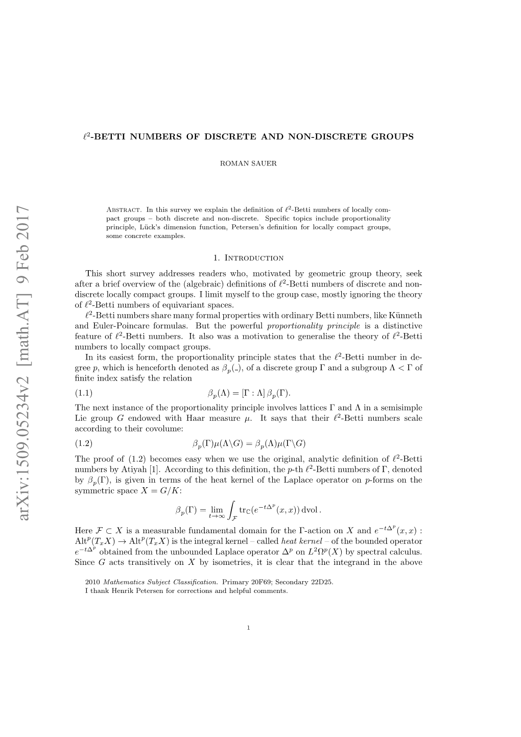 L2-Betti Numbers of Discrete and Non-Discrete Groups