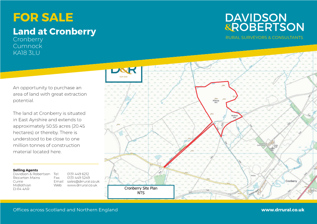 Land at Cronberry Cronberry RURAL SURVEYORS & CONSULTANTS Cumnock KA18 3LU