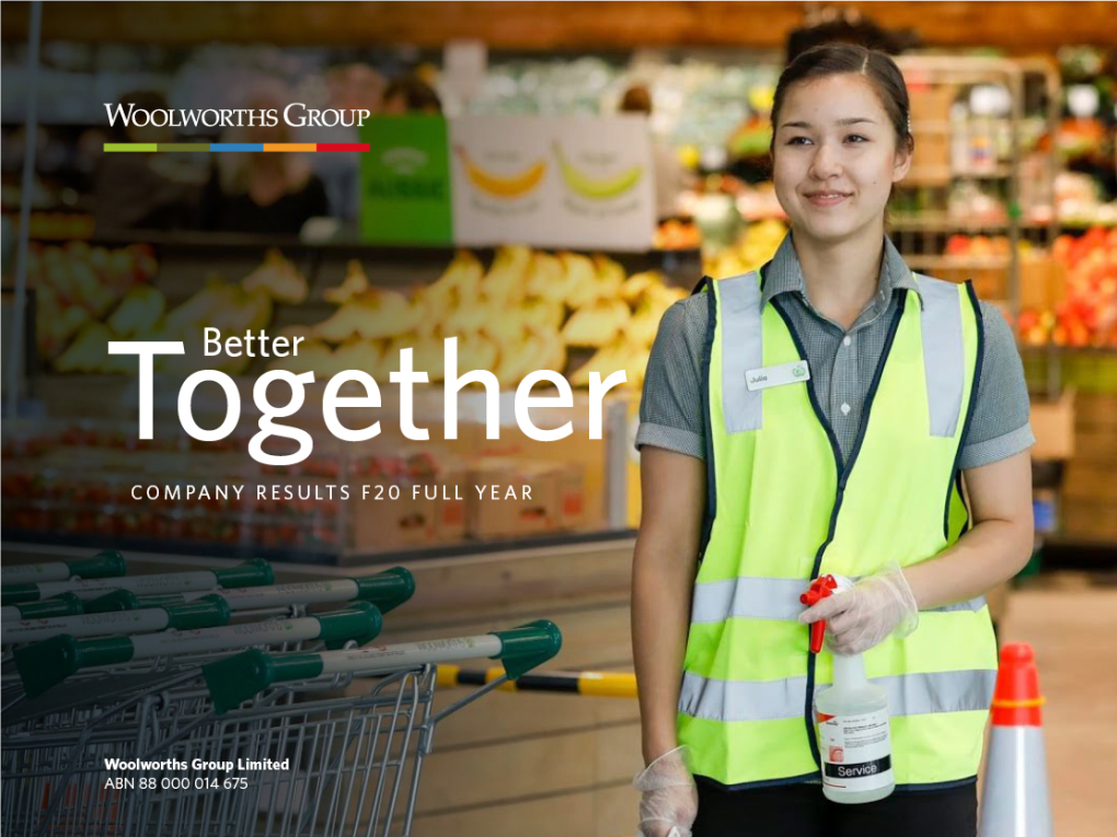 Woolworths Group FY20 Results