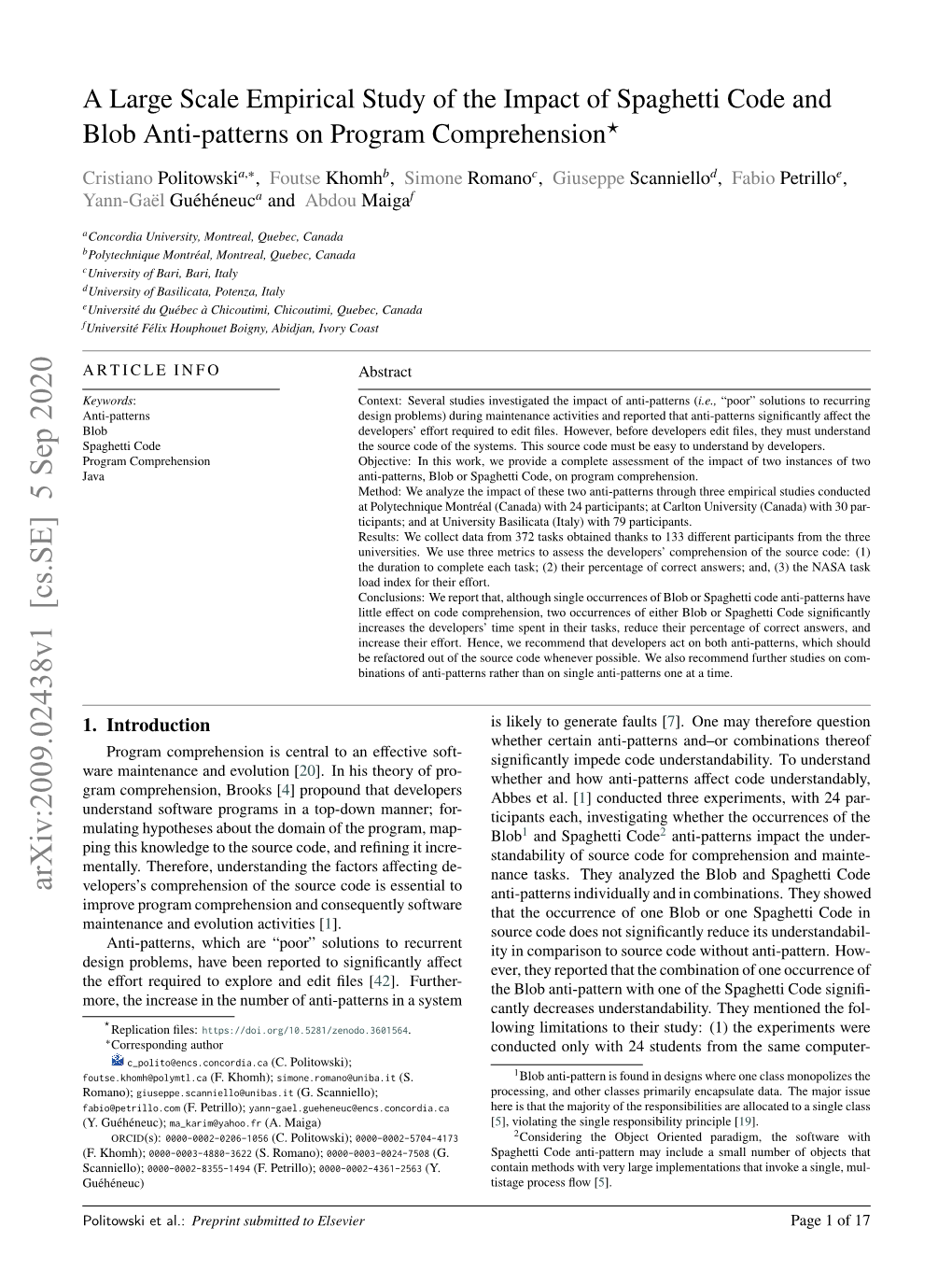 A Large Scale Empirical Study of the Impact of Spaghetti Code and Blob