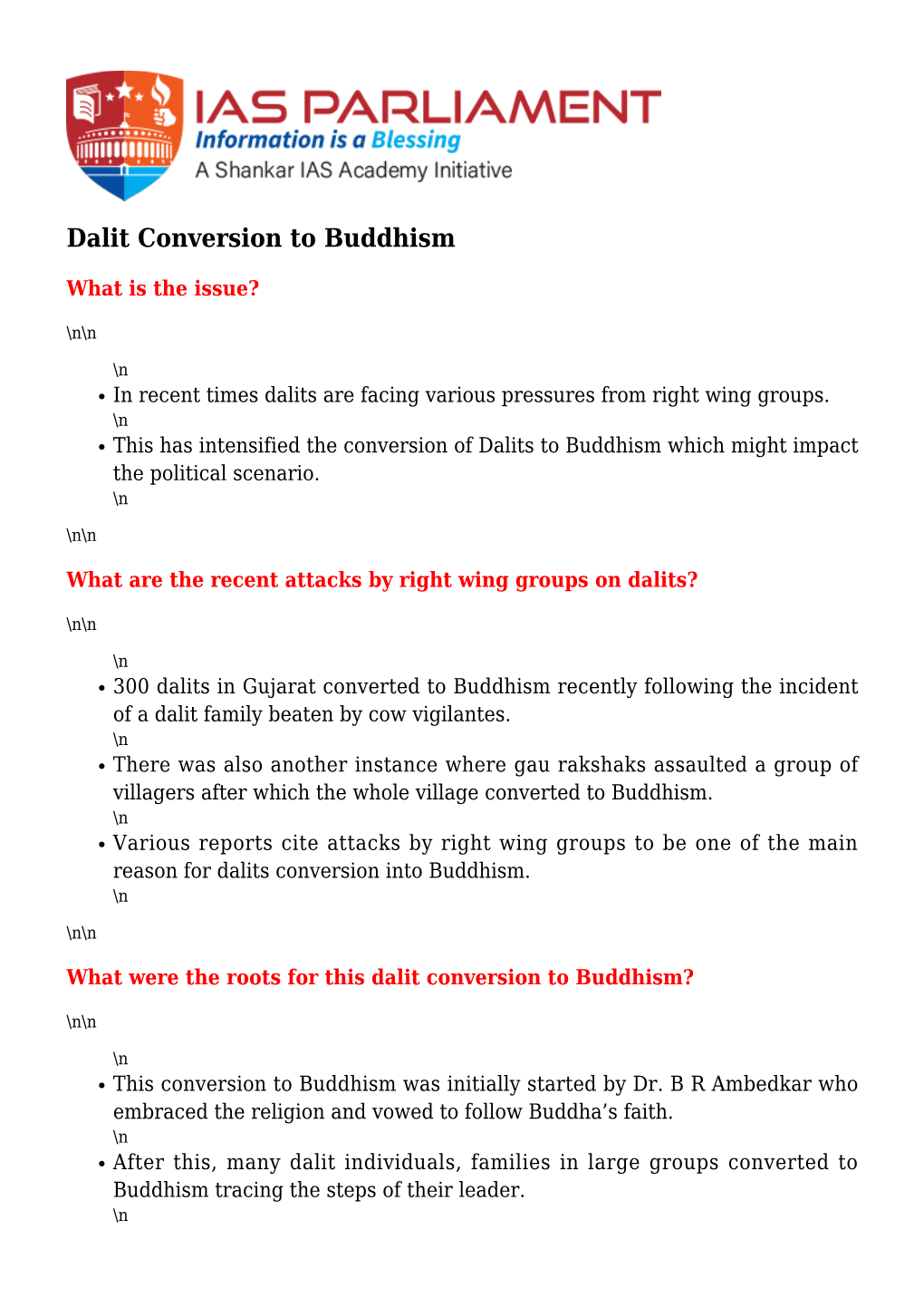 Dalit Conversion to Buddhism