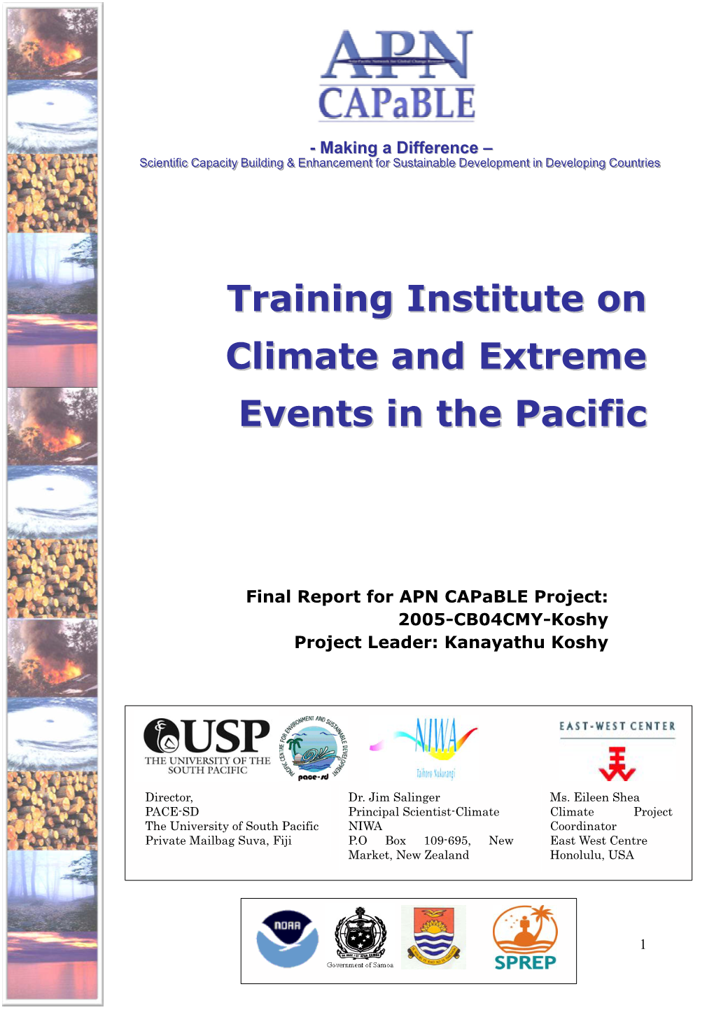 Training Institute on Climate and Extreme Events in the Pacific