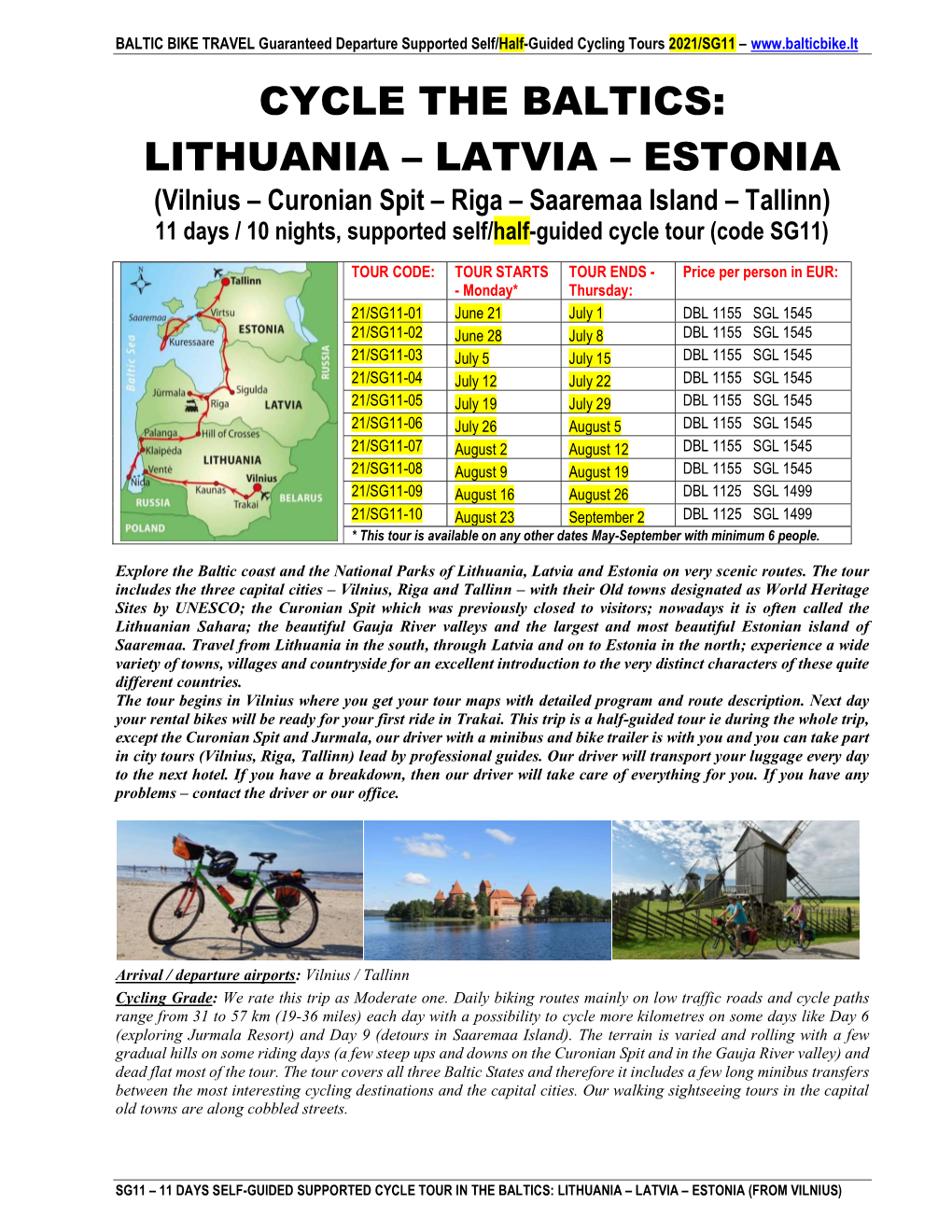 Cycle the Baltics: Lithuania – Latvia – Estonia