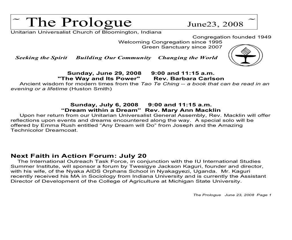 ~ the Prologue June23, 2008 ~ 2120 N
