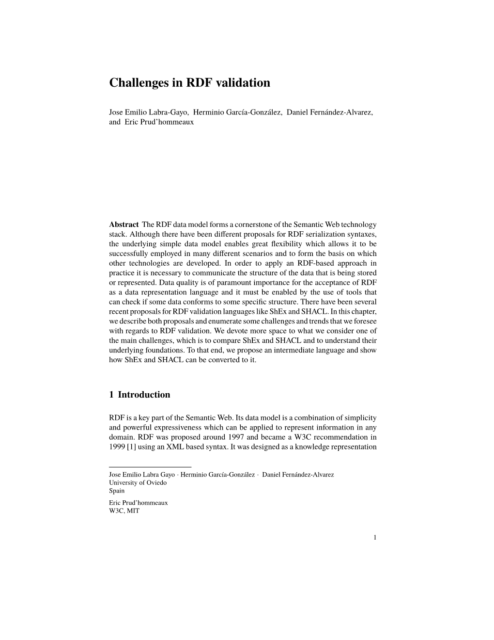 Challenges in RDF Validation