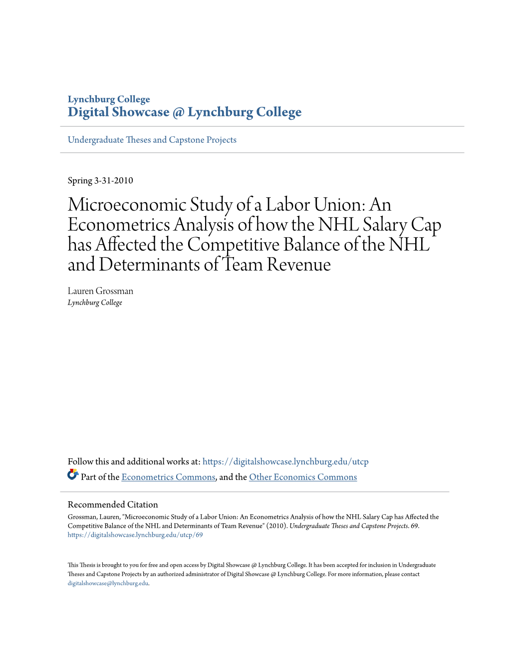 Microeconomic Study of a Labor Union: an Econometrics Analysis Of