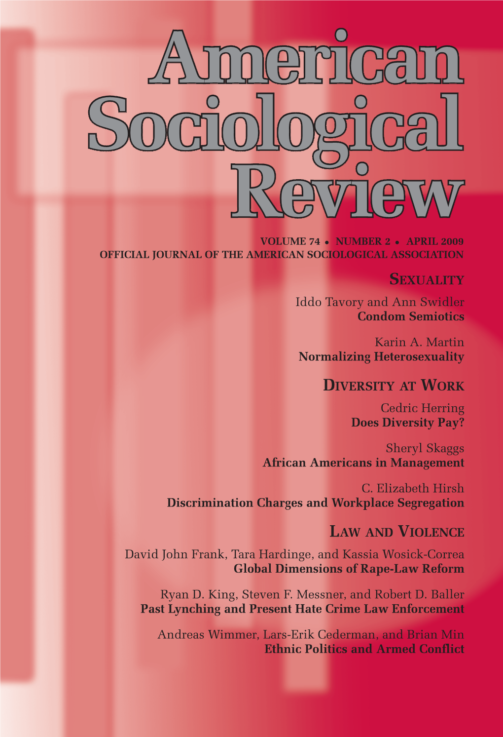 American Sociological Review April 2009 Vol