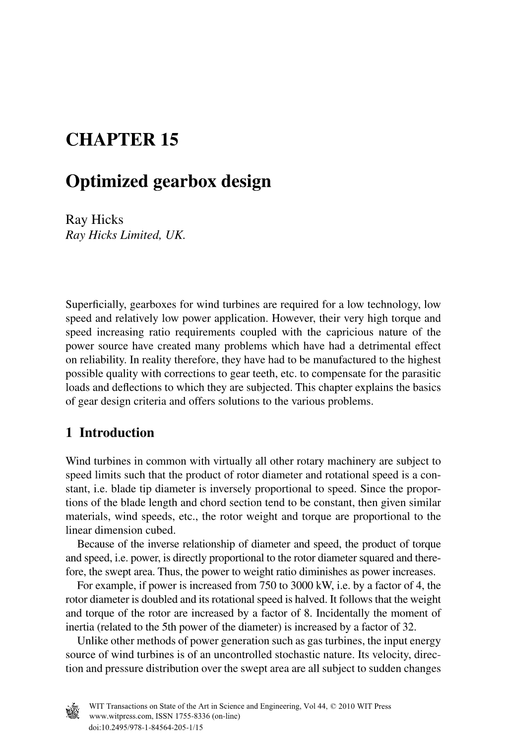 CHAPTER 15 Optimized Gearbox Design