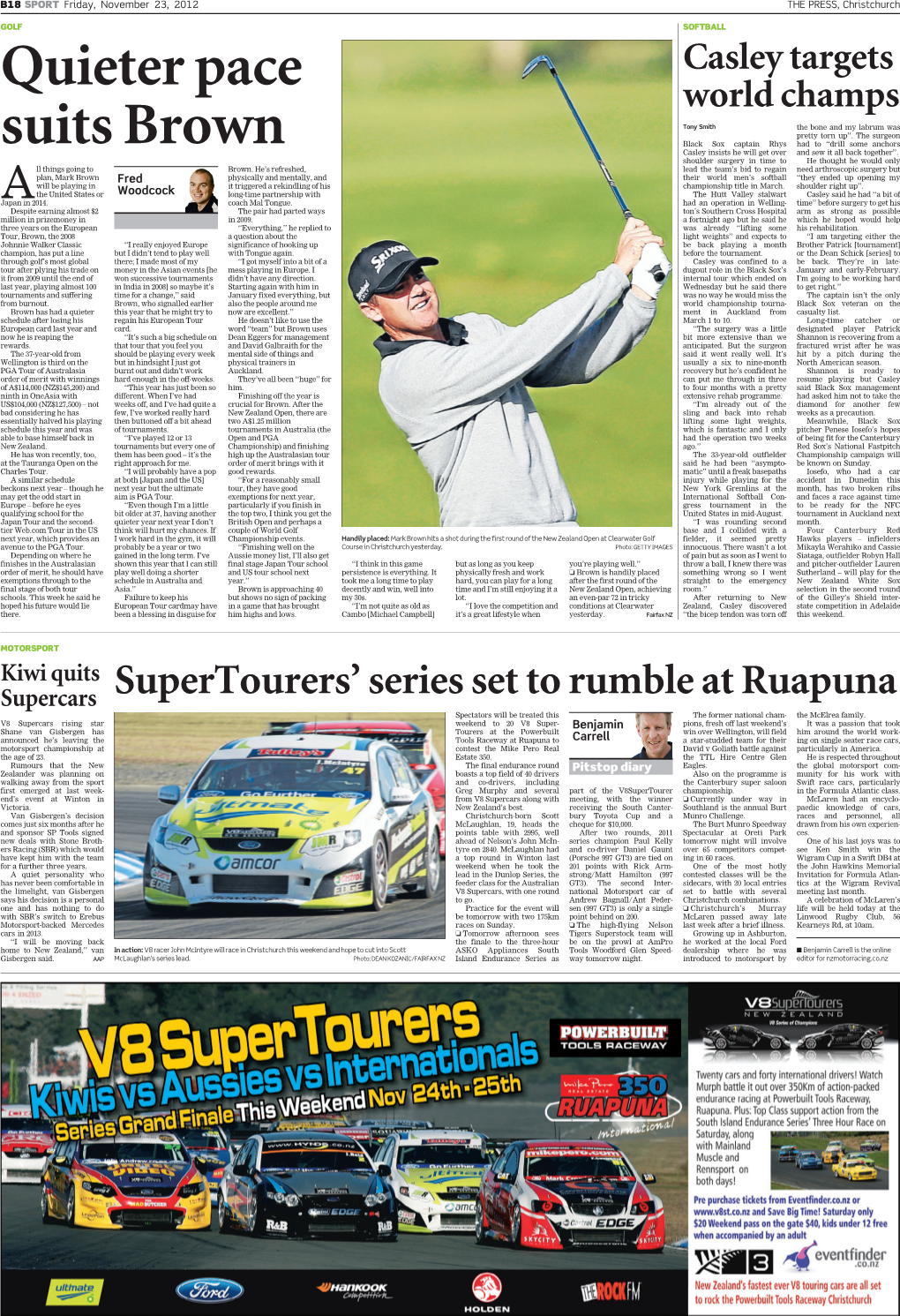 Supertourers' Series Set to Rumble at Ruapuna