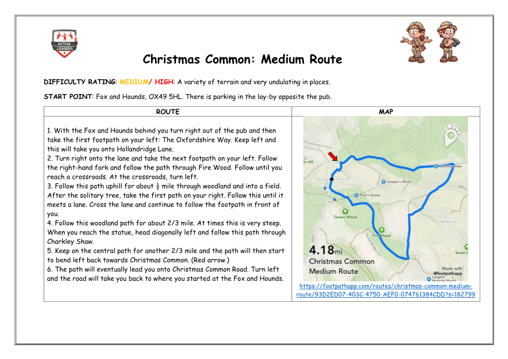 Christmas Common: Medium Route
