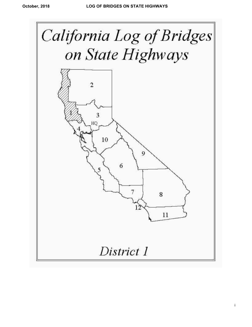 California Log of Bridges on State Highways