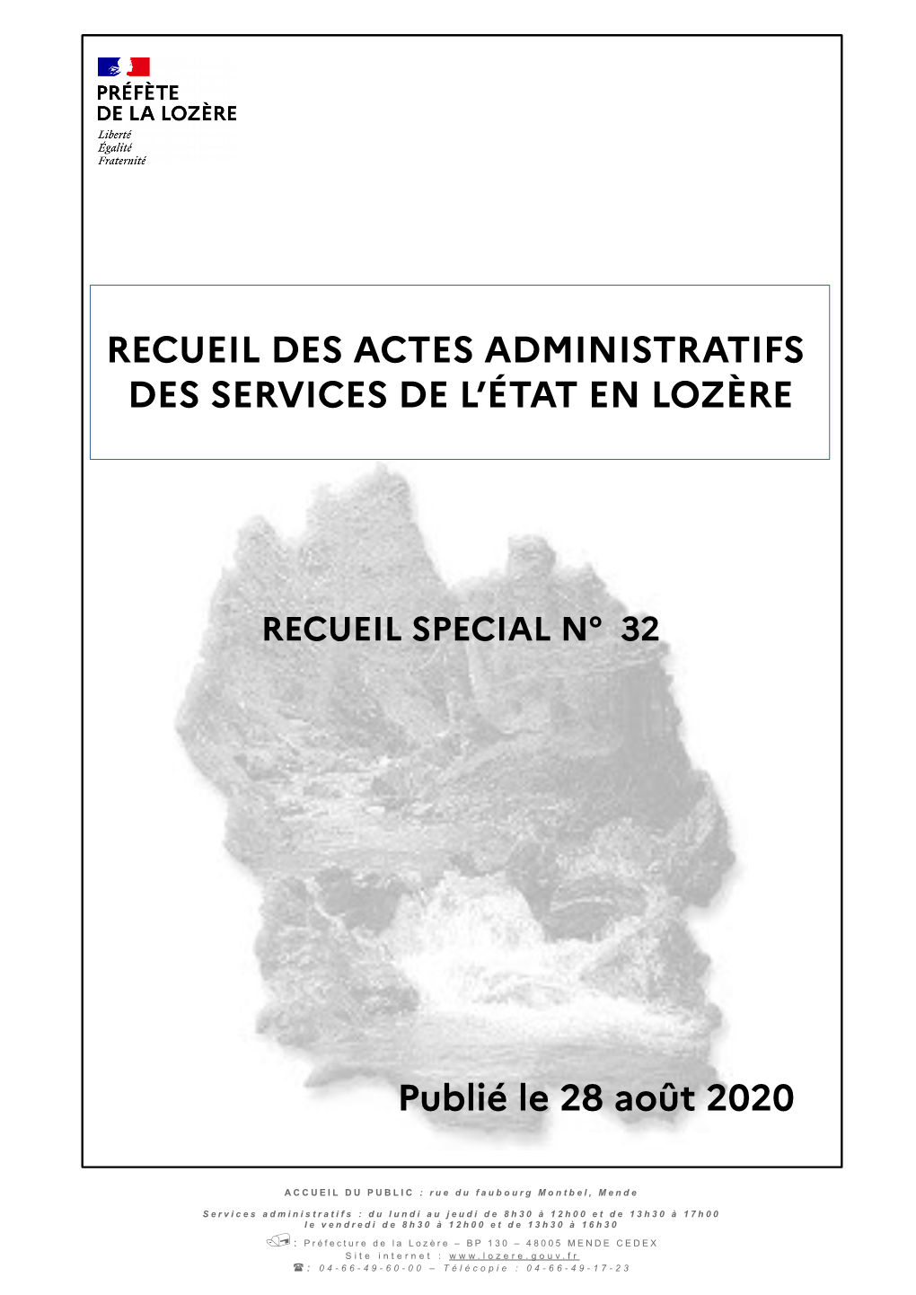 Recueil Des Actes Administratifs Des Services De L’État En Lozère