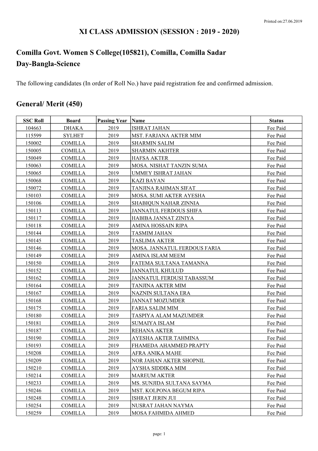 Session : 2019 - 2020