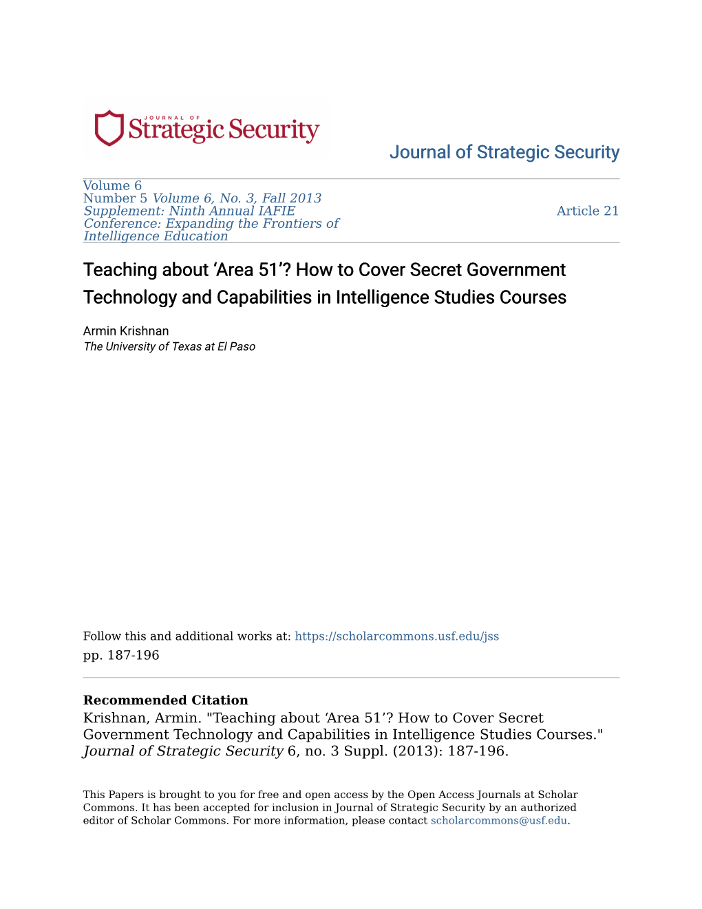 How to Cover Secret Government Technology and Capabilities in Intelligence Studies Courses