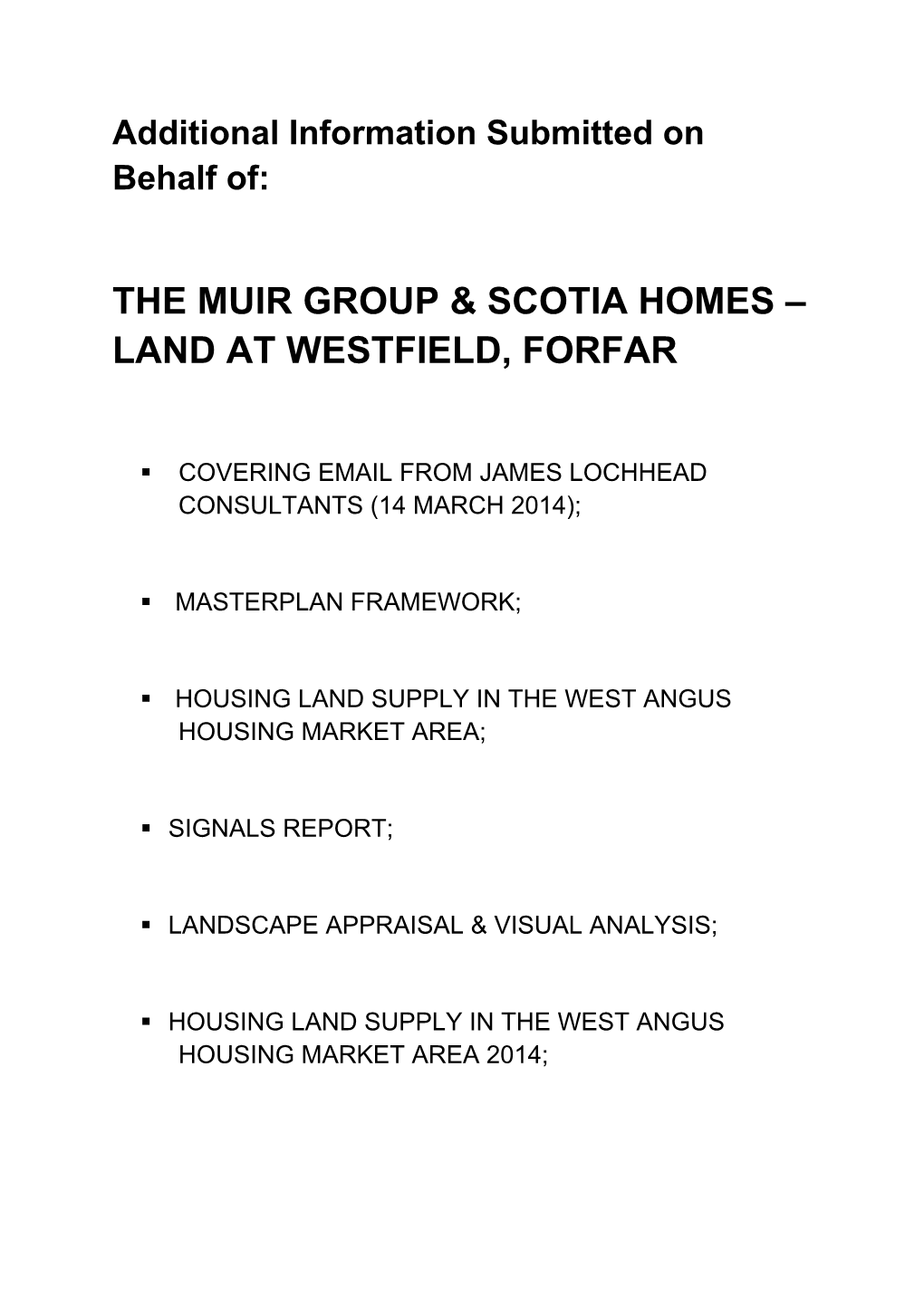 The Muir Group and Scotia Homes