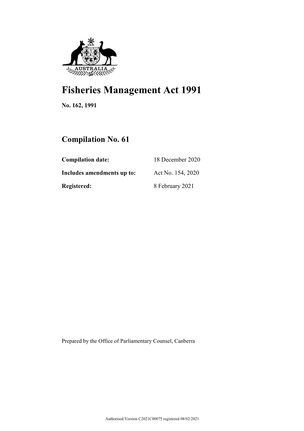Fisheries Management Act 1991