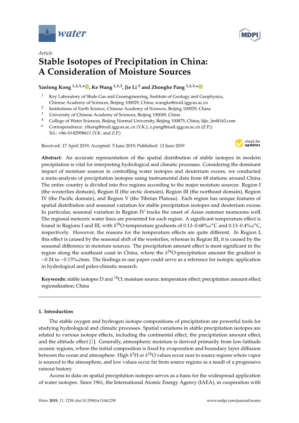 Stable Isotopes of Precipitation in China: a Consideration of Moisture Sources