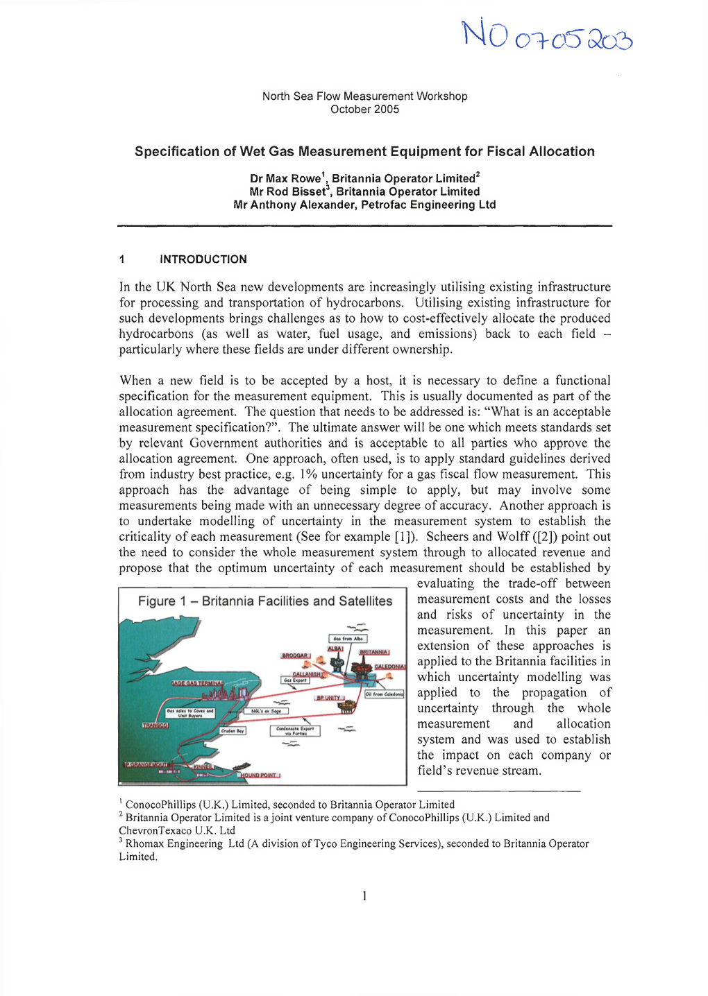 Specification of Wet Gas Measurement Equipment for Fiscal Allocation