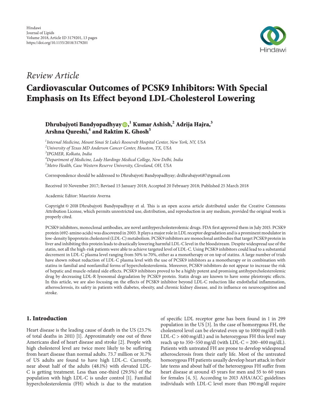 Review Article Cardiovascular Outcomes of PCSK9 Inhibitors: with Special Emphasis on Its Effect Beyond LDL-Cholesterol Lowering
