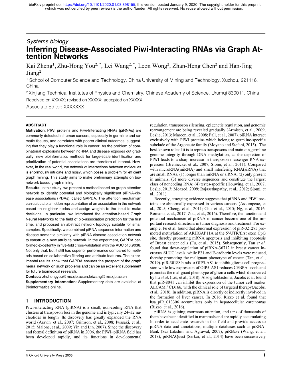 Inferring Disease-Associated Piwi-Interacting Rnas Via Graph