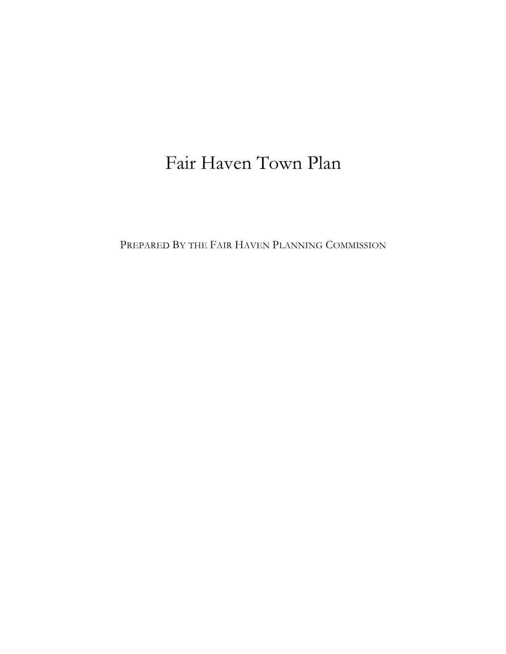 Fair Haven Town Plan