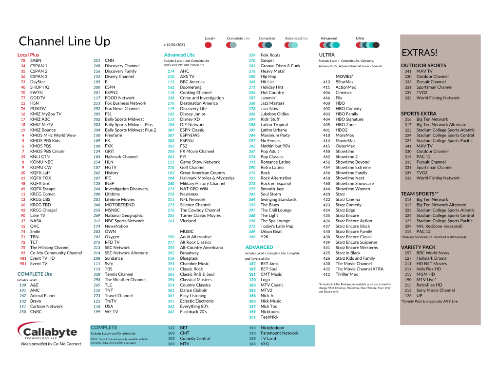 Full Channel Lineup