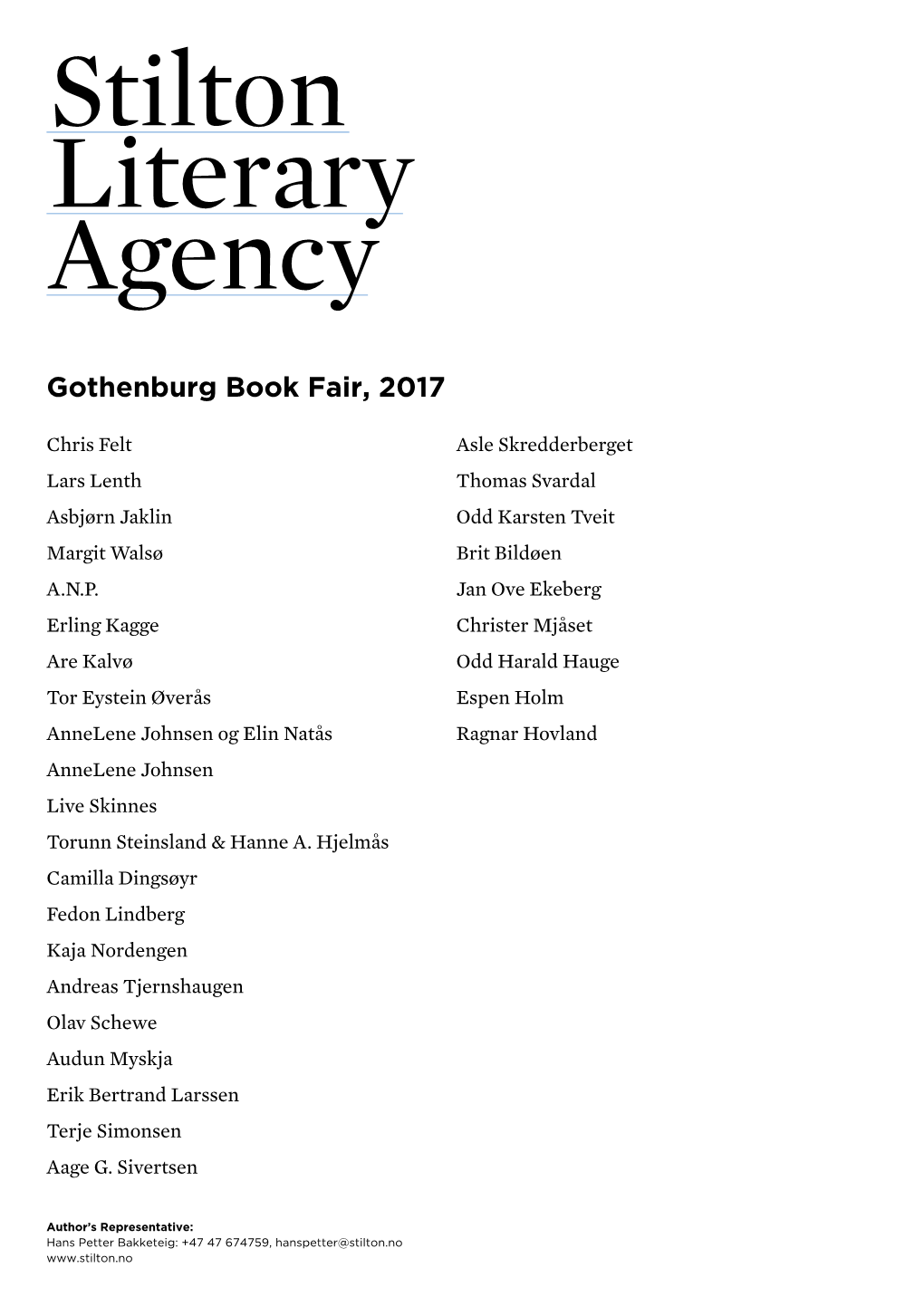 Gothenburg Book Fair, 2017